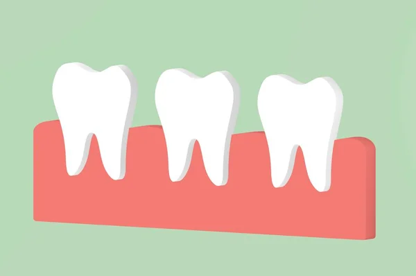 Dente Saudável Desenho Animado Dental Renderizar Caráter Bonito Estilo Plano — Fotografia de Stock