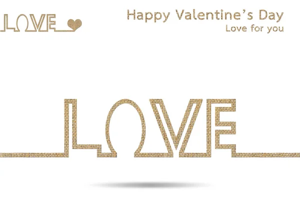 Kelime Çuval Valentine Arka Plan Üzerinde Izole Beyaz Tasarım Seviyorum — Stok fotoğraf