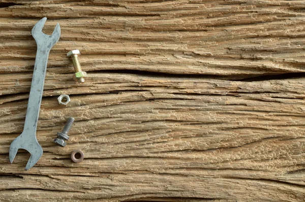 Old Tool Wooden Background — Stock Photo, Image