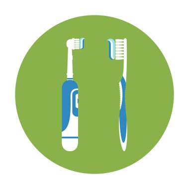diş fırçalama için diş macunu ile elektrik ve kolu diş fırçası