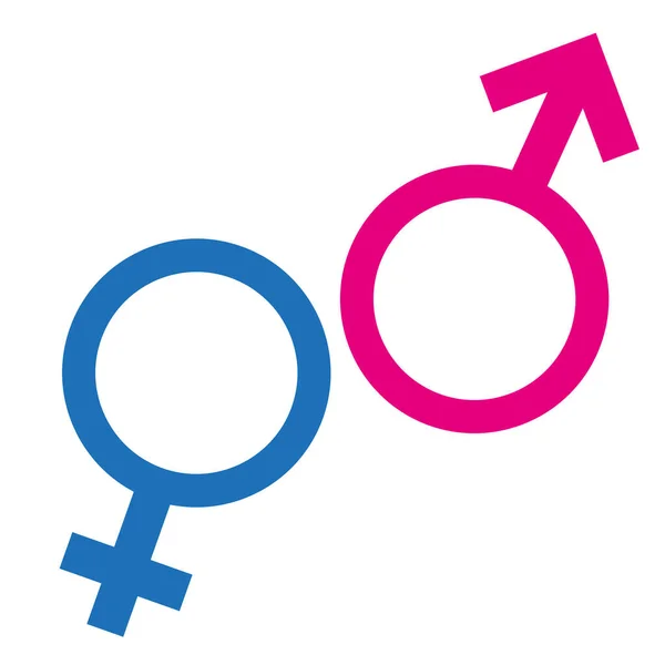 Gender Oder Männliche Und Weibliche Symbole Flachzeichensymbole Rosa Und Blaues — Stockvektor