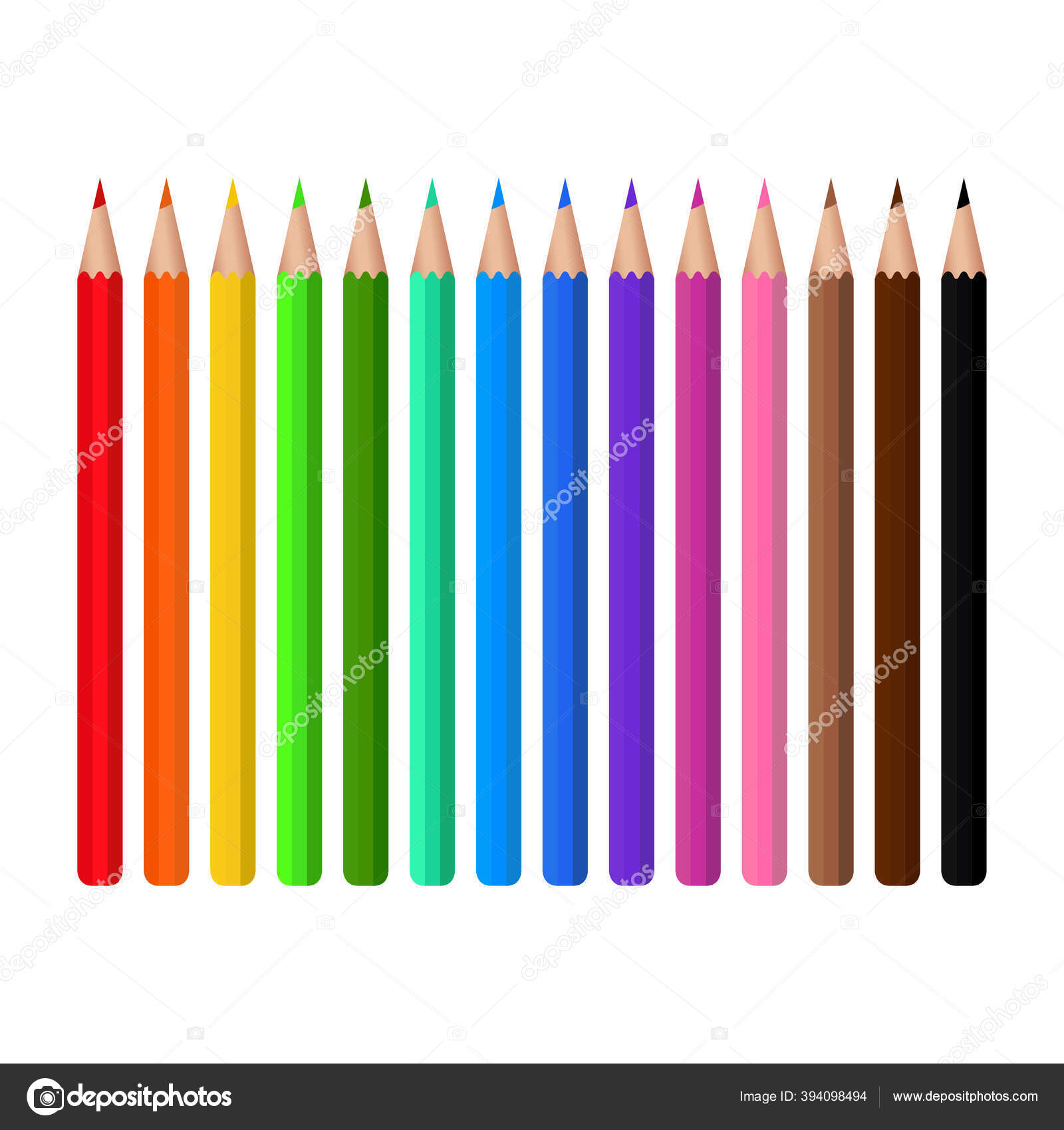 Pensil Berwarna Desain Templat Clipart Atau Tata Letak Untuk Grafis Stok Vektor C Yuliia1996 394098494