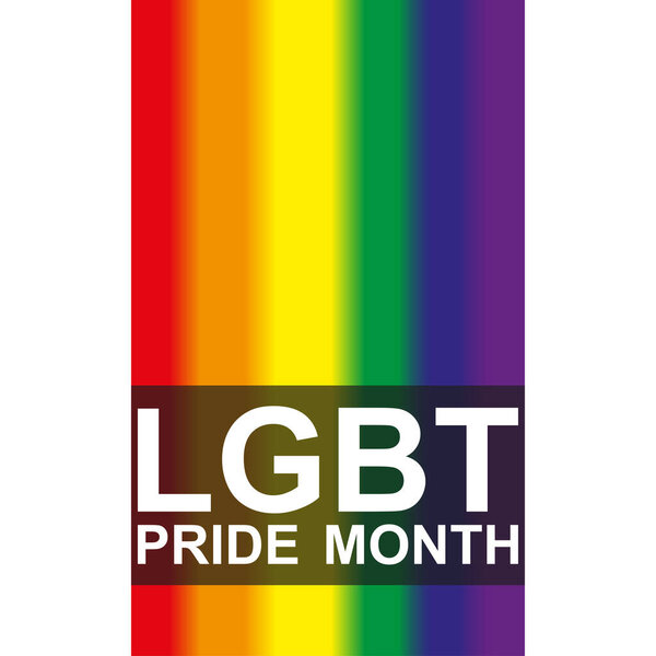 LGBT Pride Month in June. Lesbian Gay Bisexual Transgender. Celebrated annual. LGBT flag. Rainbow love concept. Human rights and tolerance. Poster, card, banner and background. Vector ilustration