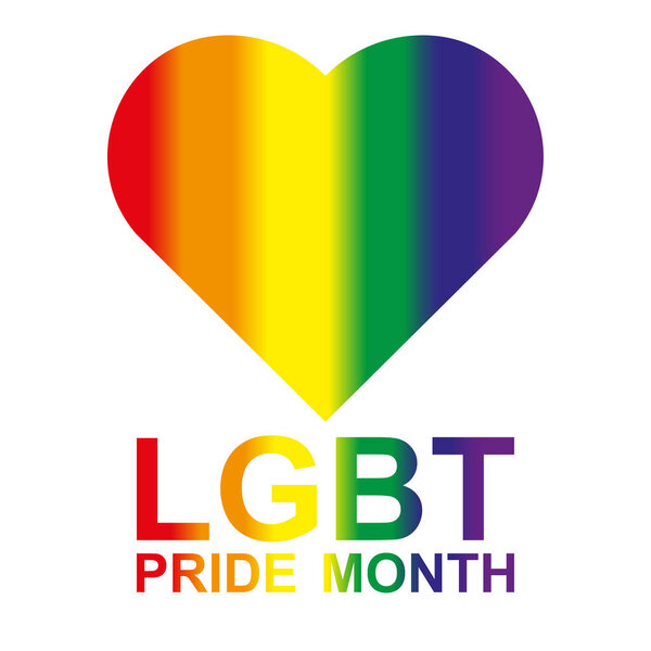 LGBT Pride Month in June. Lesbian Gay Bisexual Transgender. Celebrated annual. LGBT flag. Rainbow love concept. Human rights and tolerance. Poster, card, banner and background. Vector ilustration