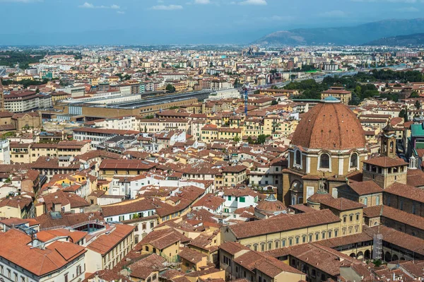 Aerial Bird Eye View Florence Cityscape Bright Sunny Summer Day — Stock Photo, Image