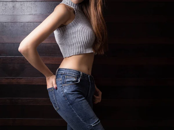 Corpo Magro Bonito Mulher Asiática — Fotografia de Stock