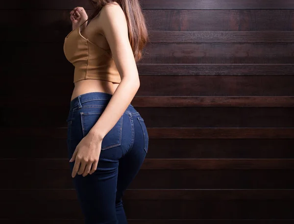 Vakker Slank Kropp Asiatisk Kvinne – stockfoto