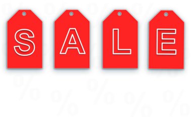 satış etiketleri kırmızı ve beyaz