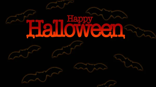 Feliz Cartão Presente Halloween Morcegos Fundo Preto — Fotografia de Stock