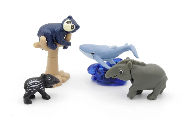 Маленькие Пластиковые Игрушки Детей Игрушки Животных — стоковое фото