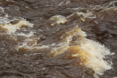 wysoki posiom wody w rzece po ulewach deszczu