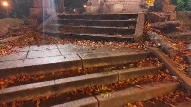 : Pürüzsüz geçiş, tırmanma basamakları ve akşam aydınlatmasında Peter ve Paul Kalesi 'nin yanındaki parkta dikilen Rus denizciler 