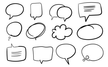 Kabarcık sohbet seti koleksiyonu çizgi film boş şablon biçimi.