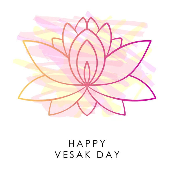 Buda Purnima Fundo Vesak Vector Lotus Flor Lótus Rosa Cartão —  Vetores de Stock