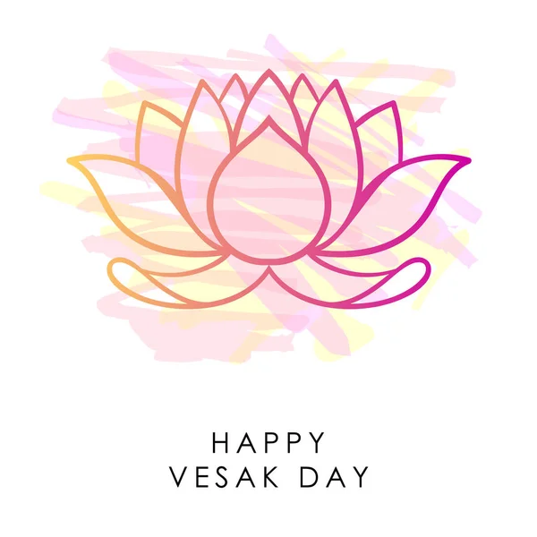 Buda Purnima Fundo Vesak Vector Lotus Flor Lótus Rosa Cartão —  Vetores de Stock