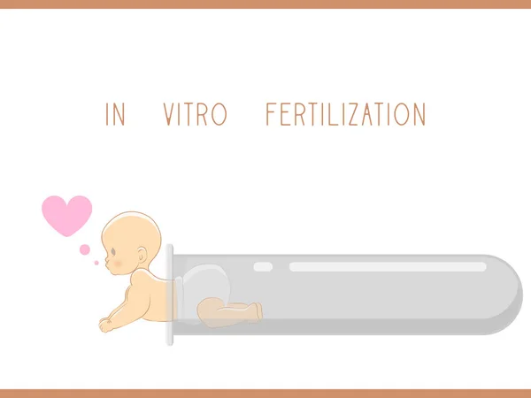 Vitro Fertilisation Fortpflanzungstechnologie Neugeborenes Ivf Concept Vektor Illustration Baby Reagenzglas — Stockvektor