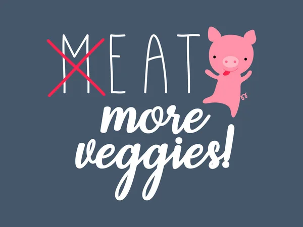 Coma Más Verduras Alimentación Saludable Ilustración Vectorial Vegano Símbolo Amigable — Vector de stock