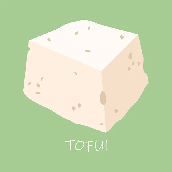 Tofu Vektorové Ilustrace Sójové Potraviny Veganské Jídlo — Stockový vektor