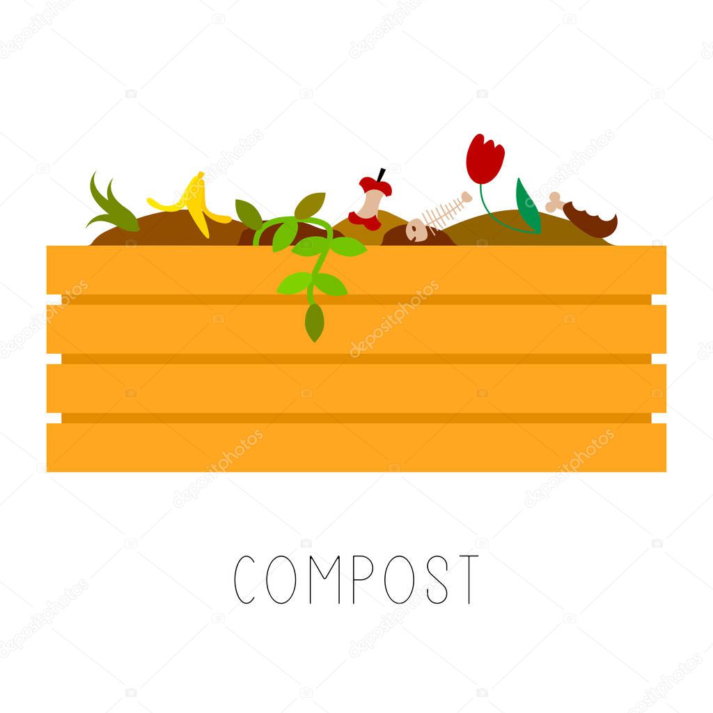 Compost vector illustration. Composting sign