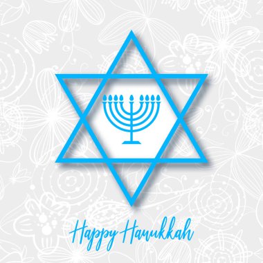 Hanukkah menorah mumlar vektör arka plan ile