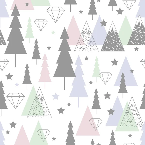 Winter Pattern Winter Forest — Stock Vector