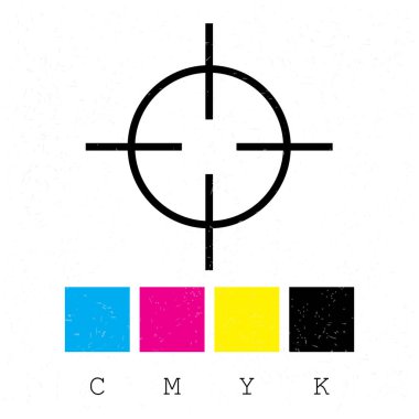 CMYK renk modeli. Baskı öncesi sağlama kavramı. Yazıcı Mürekkep ve toner, tipo yazıcılar sağlayıcı. Baskı tutmak!