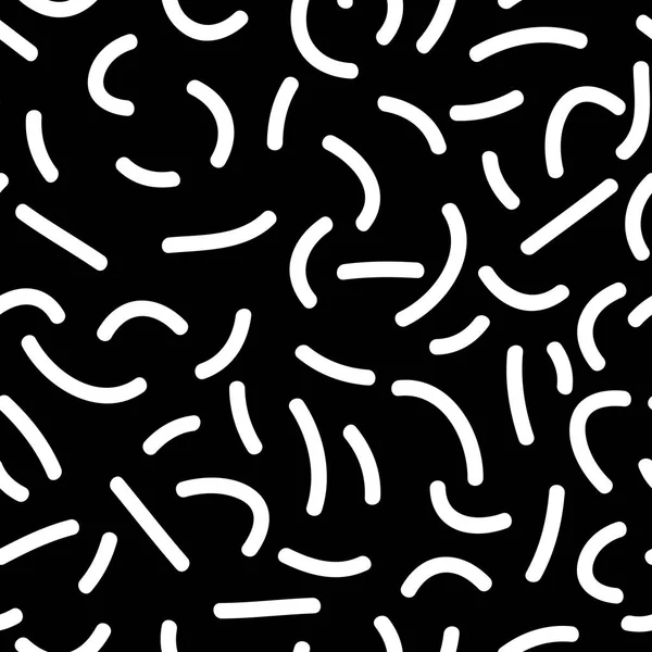 Απρόσκοπτη Αφηρημένη Ασπρόμαυρο Μοτίβο Μονόχρωμη Μέμφις Φόντο Εικονογράφηση Διάνυσμα — Διανυσματικό Αρχείο
