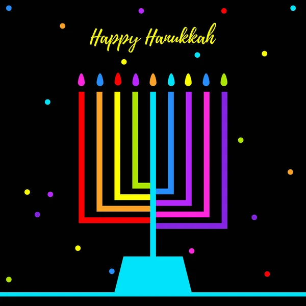 Hanukkah Ljus Judiska Högtiden Happy Hanukkah Kortdesign Vektorillustration — Stock vektor