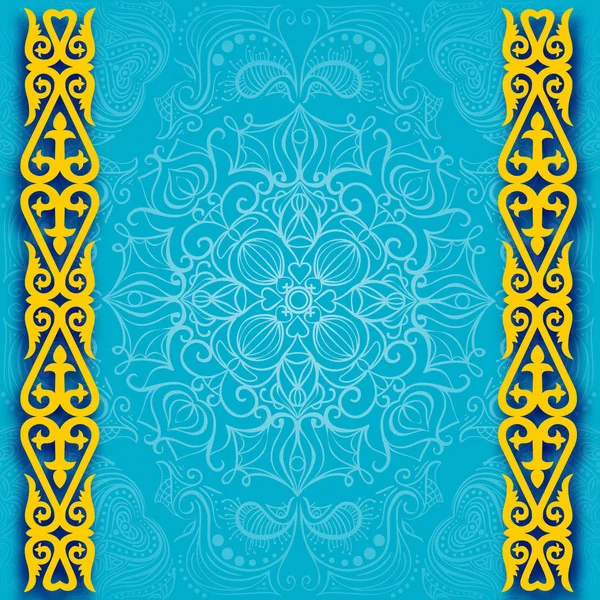 Kazakistan resmi renk arkaplanı. Kazakistan 'ın bağımsızlık günü kutlamalarının afişi ya da posteri. Kazakistan bayrağının vektör illüstrasyon çerçeve tasarımı