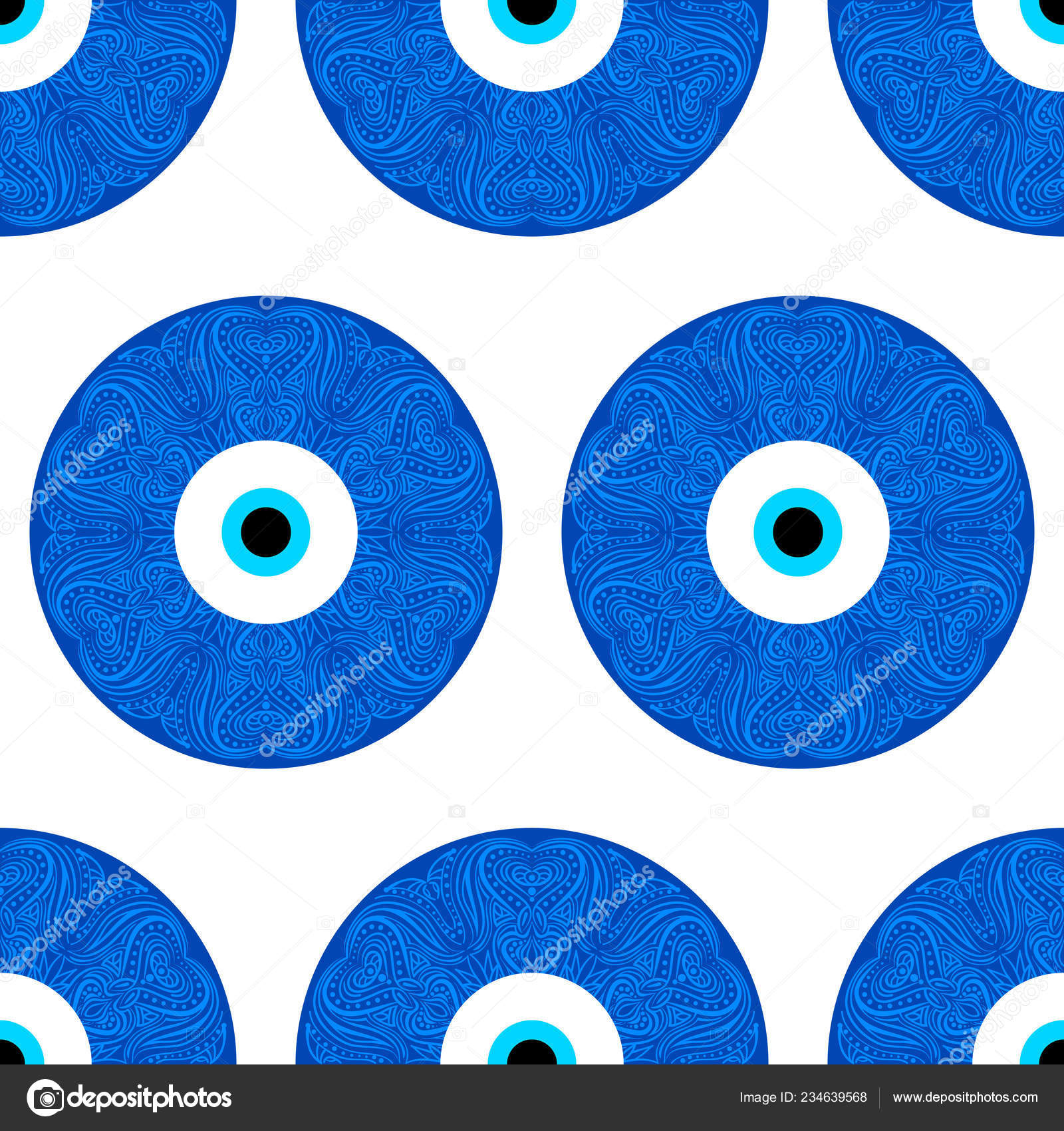 Seamless Pattern Turkish Evil Eye Bead Good Luck Turkish Tile Vector Image By C Artskvortsova Vector Stock 234639568