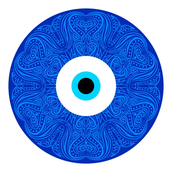 Mauvais Oeil Turc Tiré Par La Main De L'artisanat. Mauvais Oeil Mandala  Grec. Symbole De La Protection De La Dinde Chypre Greese. Illustration de  Vecteur - Illustration du bleu, dessin: 189854043