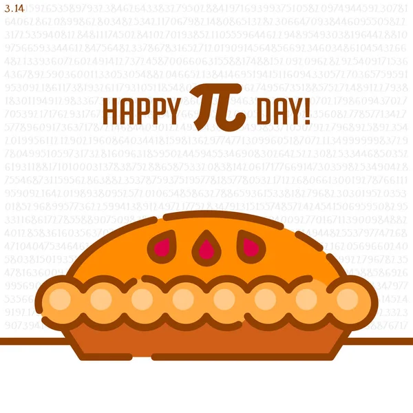 祝你生日快乐 庆祝派日 数学常数 3月14日 14日 圆周与其直径的比率 — 图库矢量图片