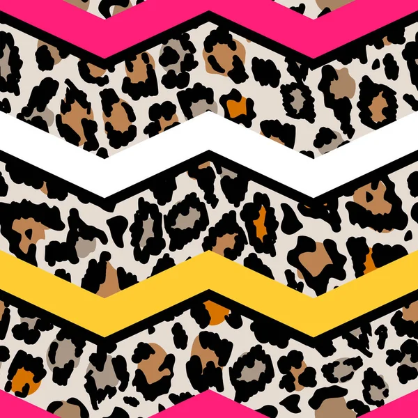 Leopard Nahtlose Muster Design Vektor Illustration Hintergrund Leopardenmuster 80Er Jahre — Stockvektor