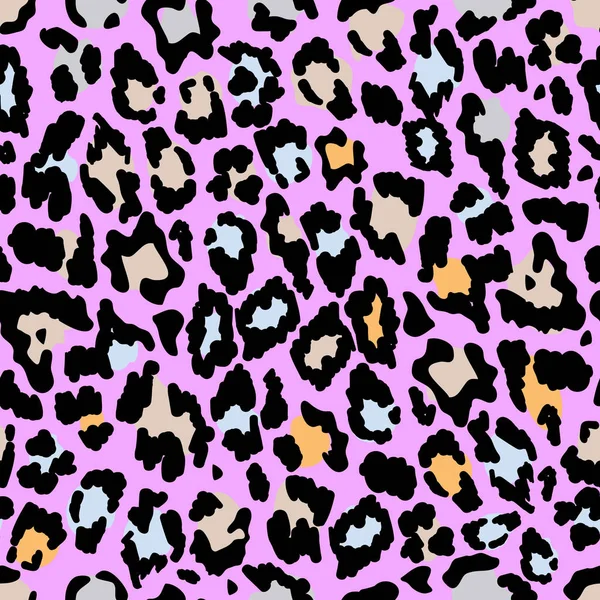 Leopardo Disegno Del Modello Senza Soluzione Continuità Sfondo Illustrazione Vettoriale — Vettoriale Stock