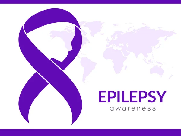 Día Mundial Epilepsia Cinta Púrpura Epilepsia Símbolo Solidaridad Ilustración Vectorial — Archivo Imágenes Vectoriales