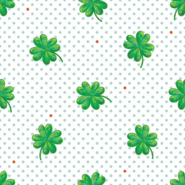 Gröna Sömlös Clover Vektor Mönster För Patrick Day Sömlös Clover — Stock vektor