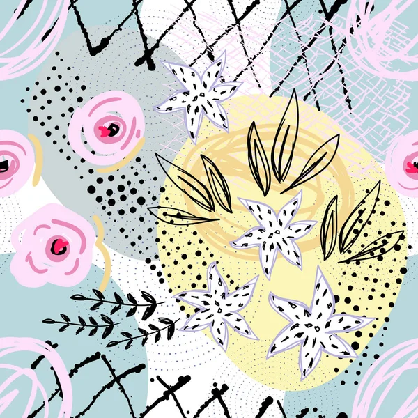 꽃으로 패턴입니다 크리에이 보편적인 배경입니다 카드입니다 포스터 초대장 현수막 브로셔 — 스톡 벡터