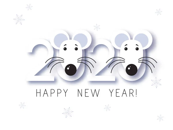 Biały Metal Symbol Chiński Rok Szczura Myszy Chiński Nowy Rok — Wektor stockowy