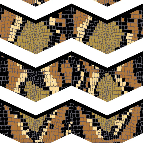 Schlangenhaut Nahtlose Muster Vektor Hintergrund 80Er Jahre Opulenz Schlangenhaut Muster — Stockvektor