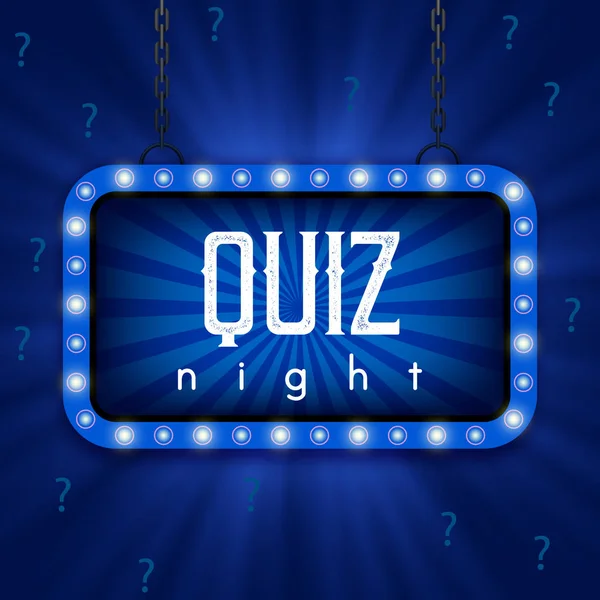 Quiz Noche Anuncio Cartel Diseño Web Banner Fondo Vector Ilustración — Archivo Imágenes Vectoriales