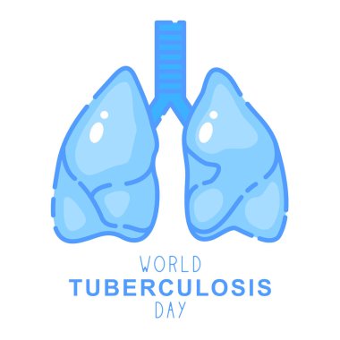 Dünya tüberküloz günü. İnsan akciğer. Tıbbi düz illüstrasyon. Sağlık. Akciğerler sembolü. Nefes. Akciğer egzersiz. Akciğer kanseri (astım, tüberküloz, pnömoni). Solunum sistemi