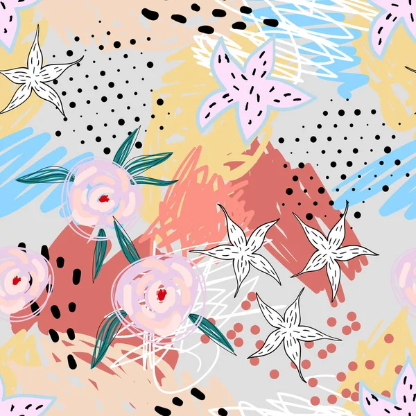 꽃으로 패턴입니다 크리에이 보편적인 배경입니다 카드입니다 포스터 초대장 현수막 브로셔 — 스톡 벡터