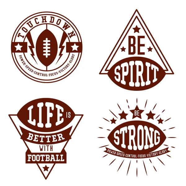 American Football Ball Fantasieetiketten Embleme Und Designelemente — Stockvektor