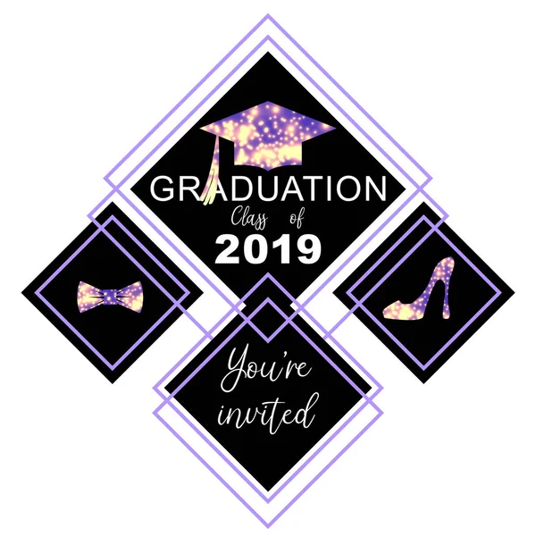 Graduation Night 2019 Grants Party Poster Graduation Night Graduation Party — Stock Vector