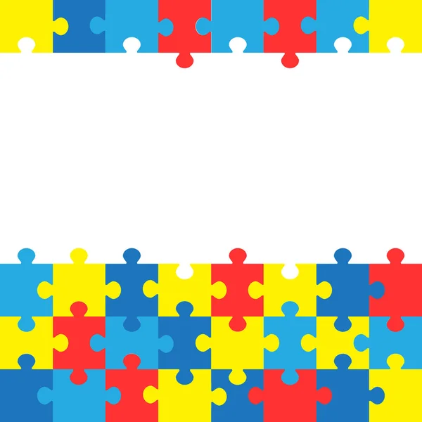 Světový den povědomí o autismu. Barevné puzzle vektorové pozadí. Symbol autismu. Medicínské ilustrace plochý. Zdravotní péče — Stockový vektor