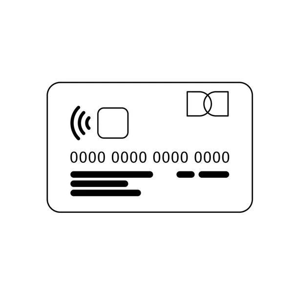 Ikonku kreditní karty. Čárová grafika — Stockový vektor