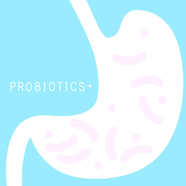 Пробиотики бактерий векторного дизайна. Концепция дизайна с Lactobacillus Probiotic Bacteria. Дизайн с пребиотическим компонентом здорового питания — стоковый вектор