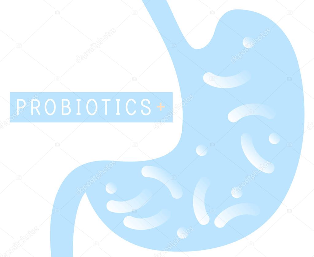 Probiotics bacteria vector design. Concept of design with Lactob