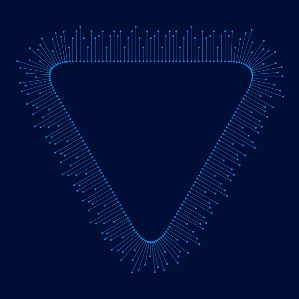 抽象ベクターの背景。接続された線とドットを持つ抽象的な渦巻きフォーム。小さなグラフィックス抽象的な背景ベクトルイラストレーションで構成 — ストックベクタ