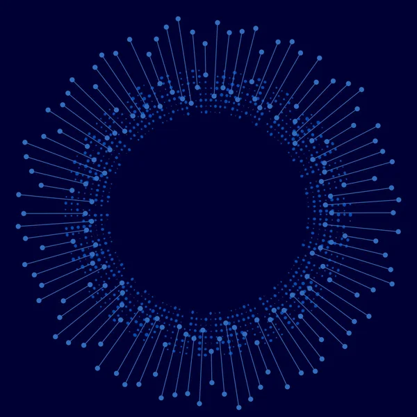 Sfondo astratto del vettore. Forma astratta vortice con linee e punti collegati. Composto da grafica poco astratto sfondo vettoriale illustrazione — Vettoriale Stock